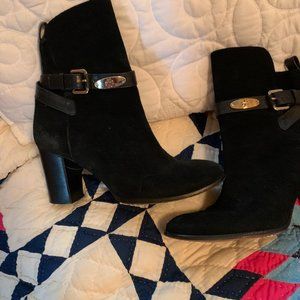 Tory Burch "Robynne" Black Suede Boots 9.5